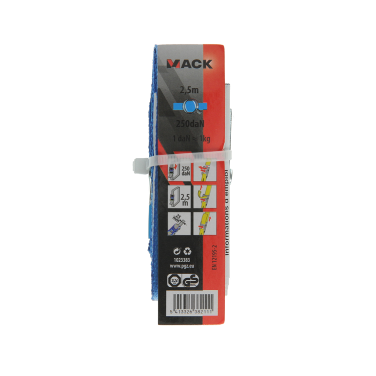 Load image into Gallery viewer, Mack 1023383 - lint polyester, met gesp, 25mm-2.5m max250kg | 12 stuks