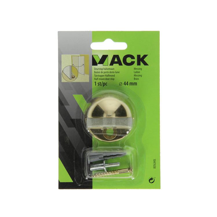 Load image into Gallery viewer, Mack 1047658 - deurstop halvemaan messing ø 44 mm 1 st pc | 6 stuks