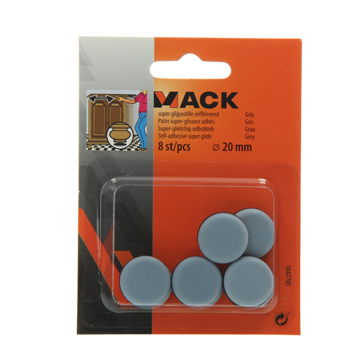 Load image into Gallery viewer, Mack 1047705 - super glijpastille zelfklevendgrijs ø 20 mm 8 st pcs | 12 stuks