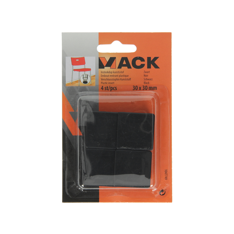 Load image into Gallery viewer, Mack 1047749 - insteekdop kunstsstof zwart 30 x 30 mm 4 st pcs | 6 stuks