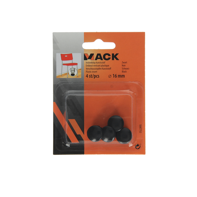 Load image into Gallery viewer, Mack 1047755 - insteekdop kunstsstof zwart ø 16 mm 4 st pcs | 6 stuks
