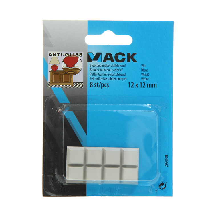 Load image into Gallery viewer, Mack 1047667 - stootdop rubber zelfklevend wit 12 x 12 mm 8 st pcs | 6 stuks