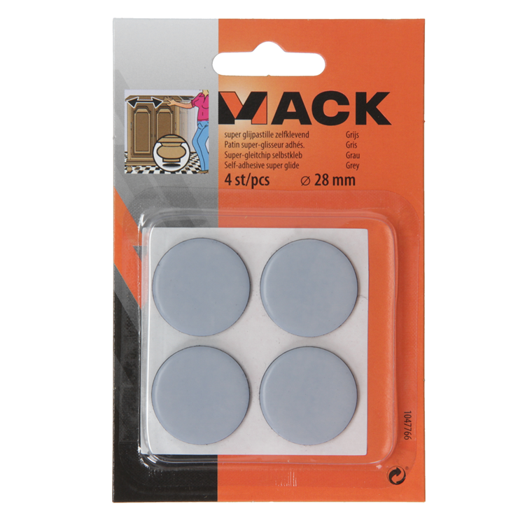 Load image into Gallery viewer, Mack 1047766 - super glijpastille zelfklevendgrijs ø 28 mm 4 st pcs | 12 stuks