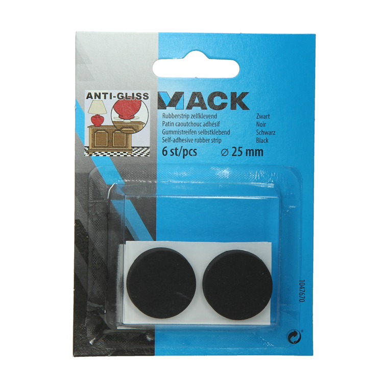Load image into Gallery viewer, Mack 1047670 - rubberstrip zelfklevend zwart ø 25 mm 6 st pcs | 12 stuks