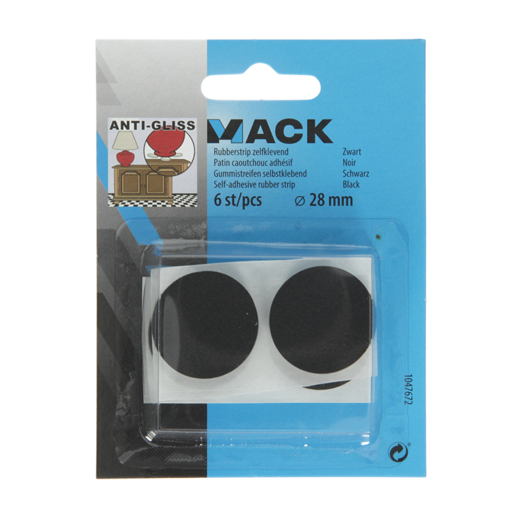 Load image into Gallery viewer, Mack 1047672 - rubberstrip zelfklevend zwart ø 28 mm 6 st pcs | 12 stuks