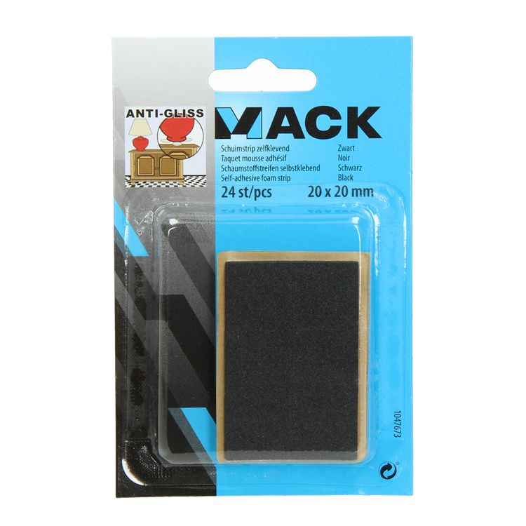 Load image into Gallery viewer, Mack 1047673 - schuimstrip zelfklevend zwart 20 x 20 mm 24 st pcs | 6 stuks