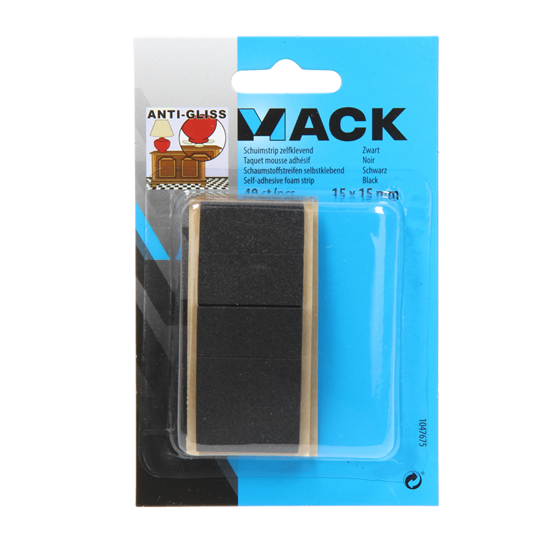 Load image into Gallery viewer, Mack 1047675 - schuimstrip zelfklevend zwart 15 x 15 mm 40 st pcs | 6 stuks