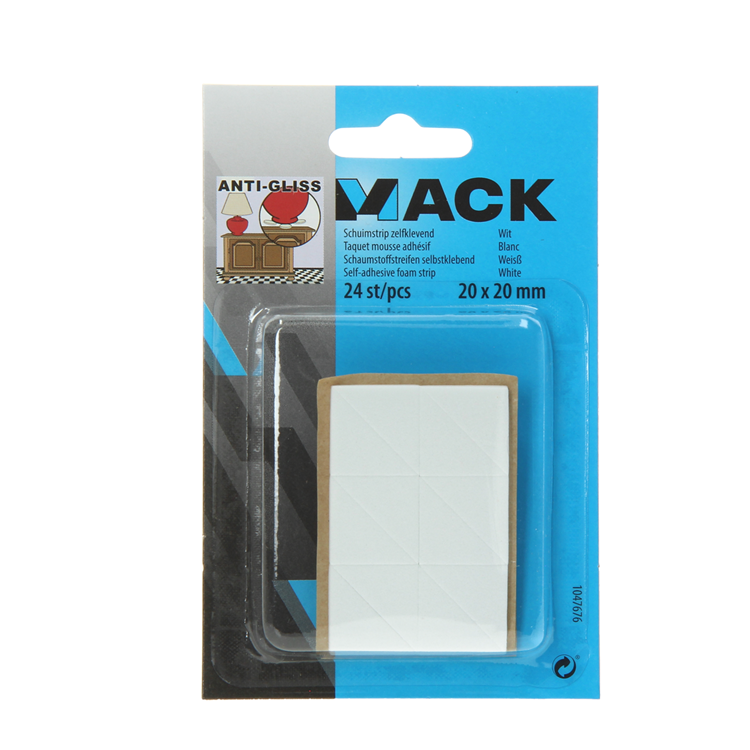 Load image into Gallery viewer, Mack 1047676 - schuimstrip zelfklevend wit 20 x 20 mm 24 st pcs | 6 stuks