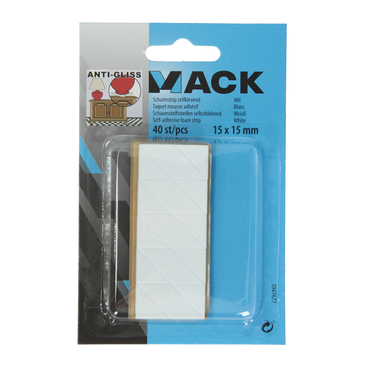 Load image into Gallery viewer, Mack 1047677 - schuimstrip zelfklevend wit 15 x 15 mm 40 st pcs | 6 stuks