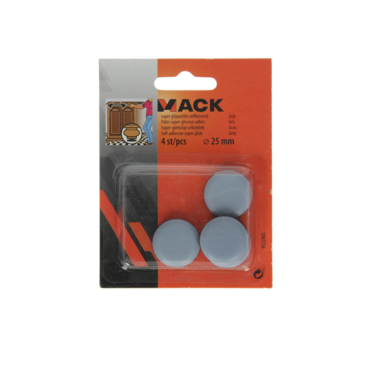 Load image into Gallery viewer, Mack 1047726 - super glijpastille zelfklevendgrijs ø 25 mm 4 st pcs | 12 stuks