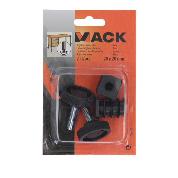 Load image into Gallery viewer, Mack 1047772 - regelbare insteekdop zwart 20 x 20 mm 2 st pcs | 6 stuks