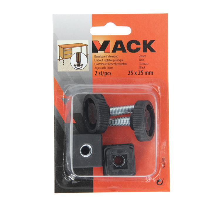 Load image into Gallery viewer, Mack 1047774 - regelbare insteekdop zwart 25 x 25 mm 2 st pcs | 6 stuks