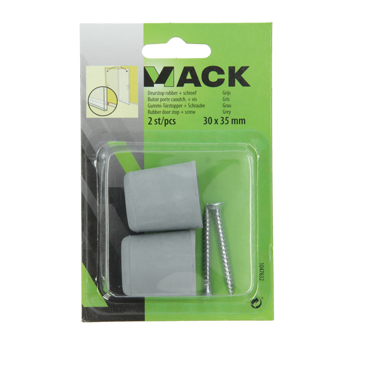 Load image into Gallery viewer, Mack 1047632 - deurstop rubber + schroef grijs 30 x 35 mm 2 st pcs | 6 stuks