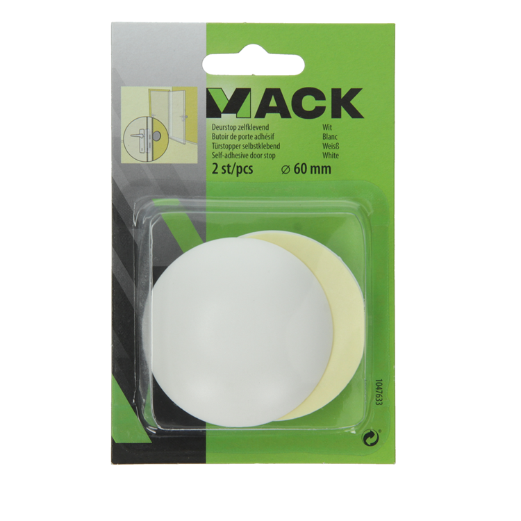 Load image into Gallery viewer, Mack 1047633 - deurstop zelfklevend wit ø 60 mm 2 st pcs | 6 stuks