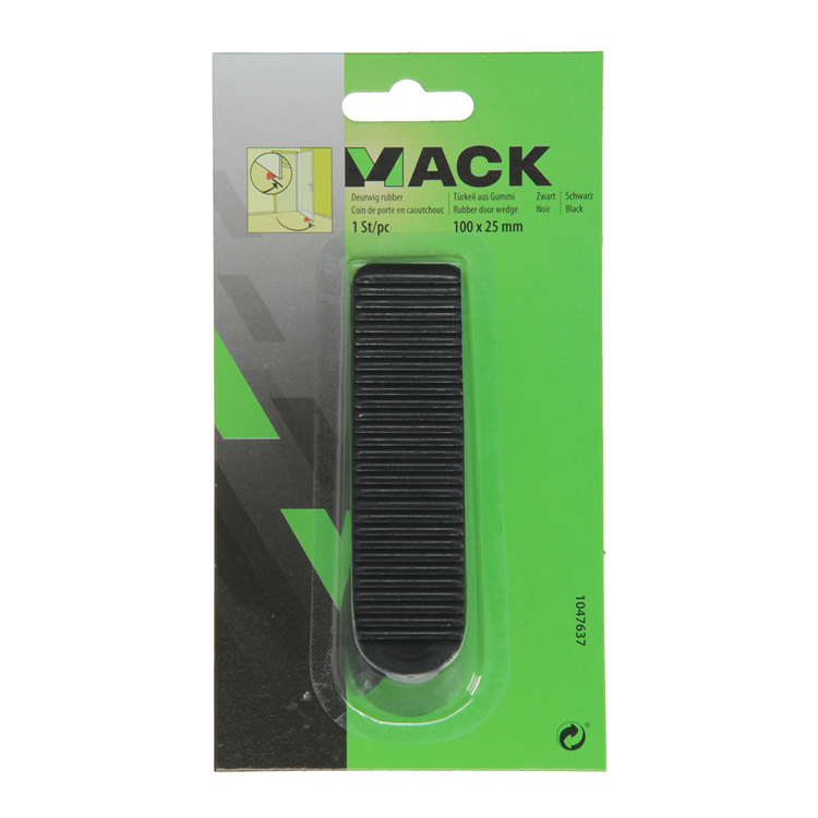 Load image into Gallery viewer, Mack 1047637 - deurwig rubber zwart 100 x 25 mm 1 st pc | 6 stuks