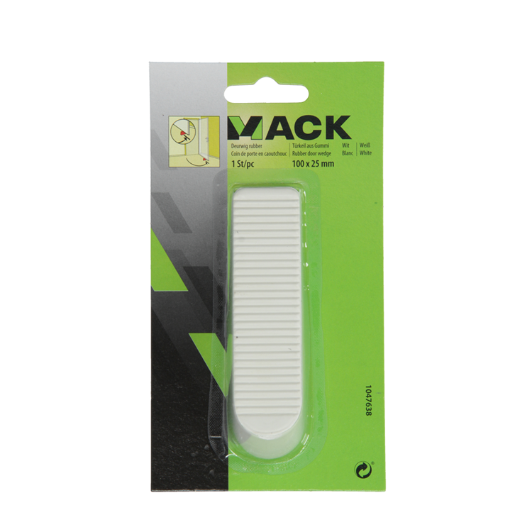 Load image into Gallery viewer, Mack 1047638 - deurwig rubber wit 100 x 25 mm 1 st pc | 6 stuks
