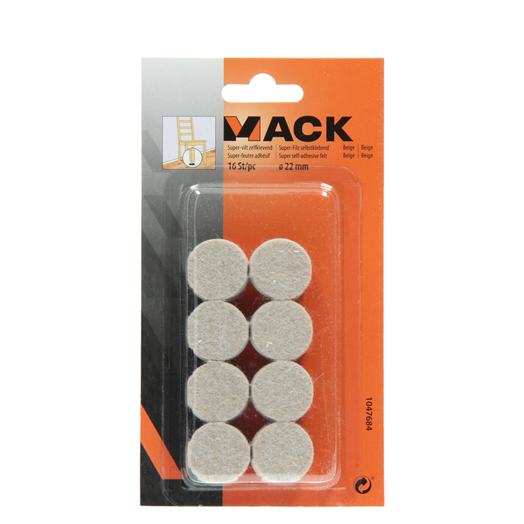 Load image into Gallery viewer, Mack 1047684 - super-vilt zelfklevend beige ø 22 mm 16 st pcs | 12 stuks