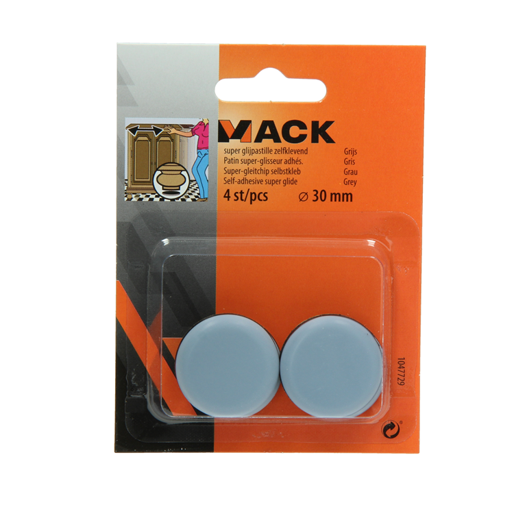 Load image into Gallery viewer, Mack 1047729 - super glijpastille zelfklevendgrijs ø 30 mm 4 st pcs | 12 stuks