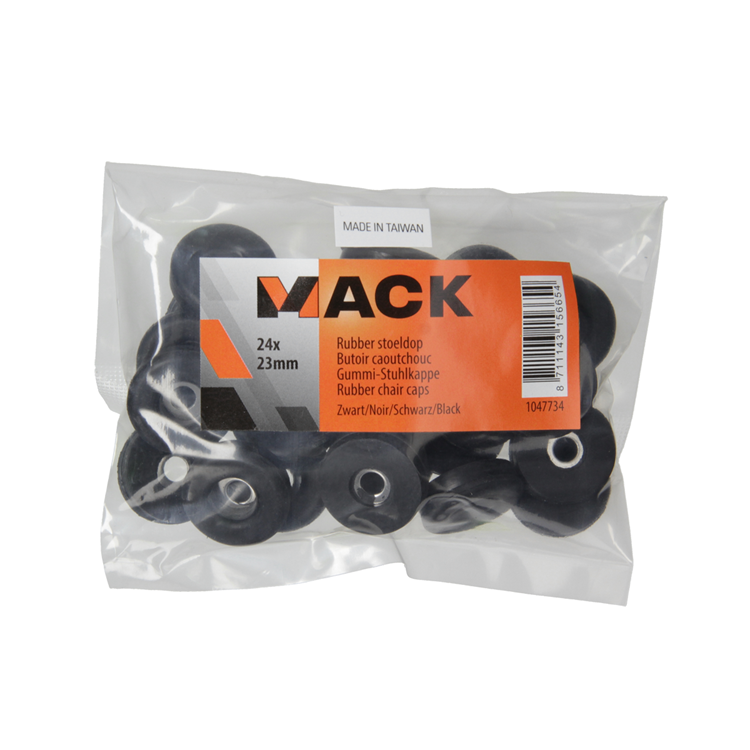 Load image into Gallery viewer, Mack 1047734 - stoeldop rubber zwart ø 23 mm 24 st pcs | 6 stuks
