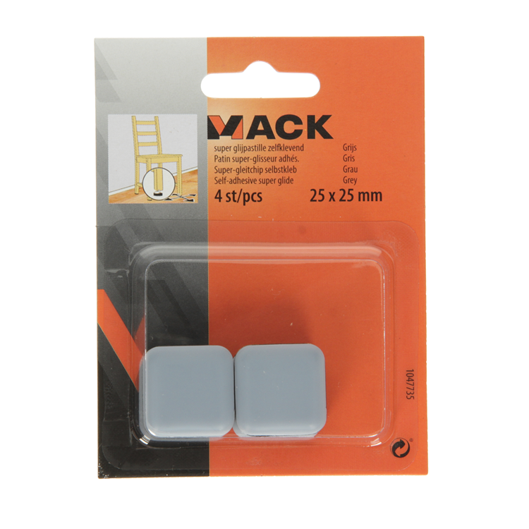 Load image into Gallery viewer, Mack 1047735 - super glijpastille zelfklevendgrijs 25 x 25 mm 4 st pcs | 12 stuks