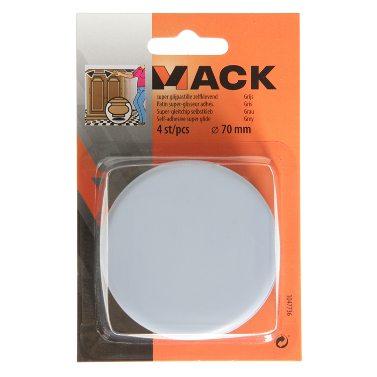 Load image into Gallery viewer, Mack 1047736 - super glijpastille zelfklevendgrijs ø 70 mm 4 st pcs | 6 stuks