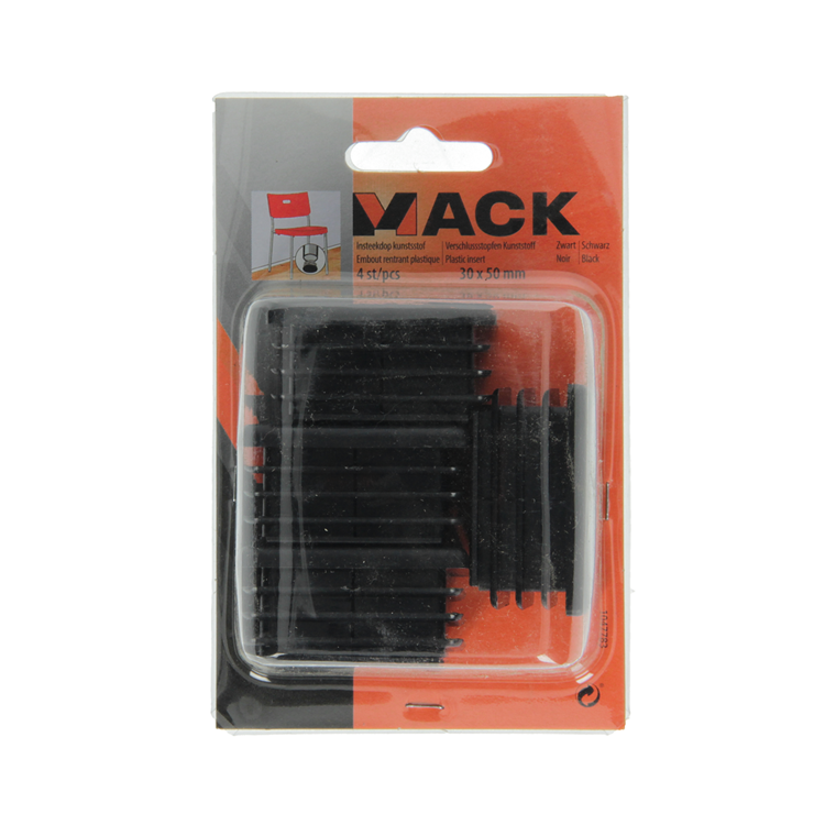 Load image into Gallery viewer, Mack 1047783 - insteekdop kunstsstof zwart 30 x 50 mm 4 st pcs | 6 stuks