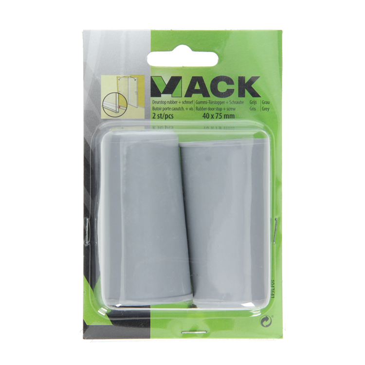 Load image into Gallery viewer, Mack 1047641 - deurstop rubber + schroef grijs 40 x 75 mm 2 st pcs | 6 stuks