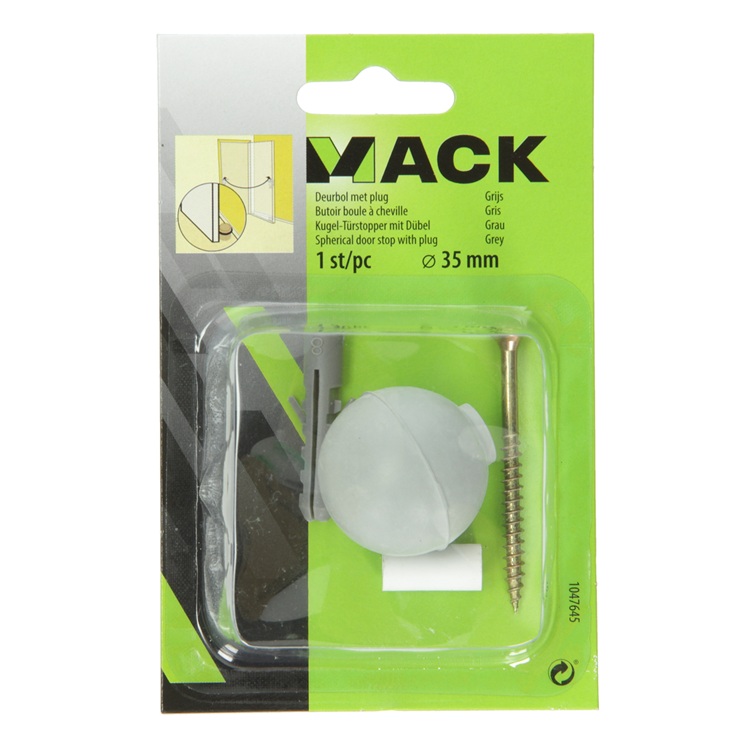 Load image into Gallery viewer, Mack 1047645 - deurbol met plug grijs ø 35 mm 1 st pc | 6 stuks