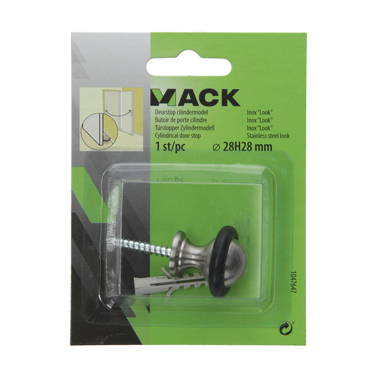 Load image into Gallery viewer, Mack 1047647 - deurstop cilindermodel inox look ø 28h28 mm 1 st pc | 6 stuks