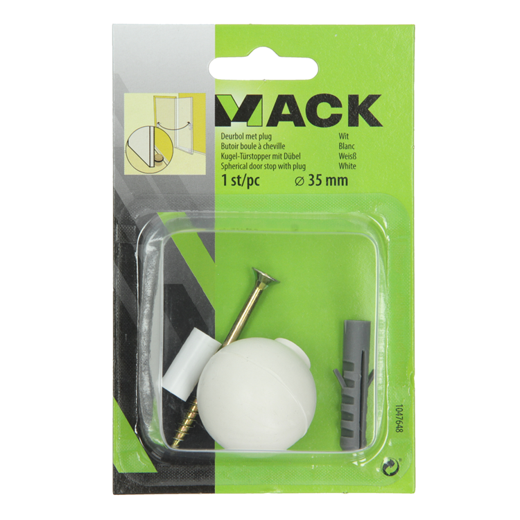 Load image into Gallery viewer, Mack 1047648 - deurbol met plug wit ø 35 mm 1 st pc | 6 stuks