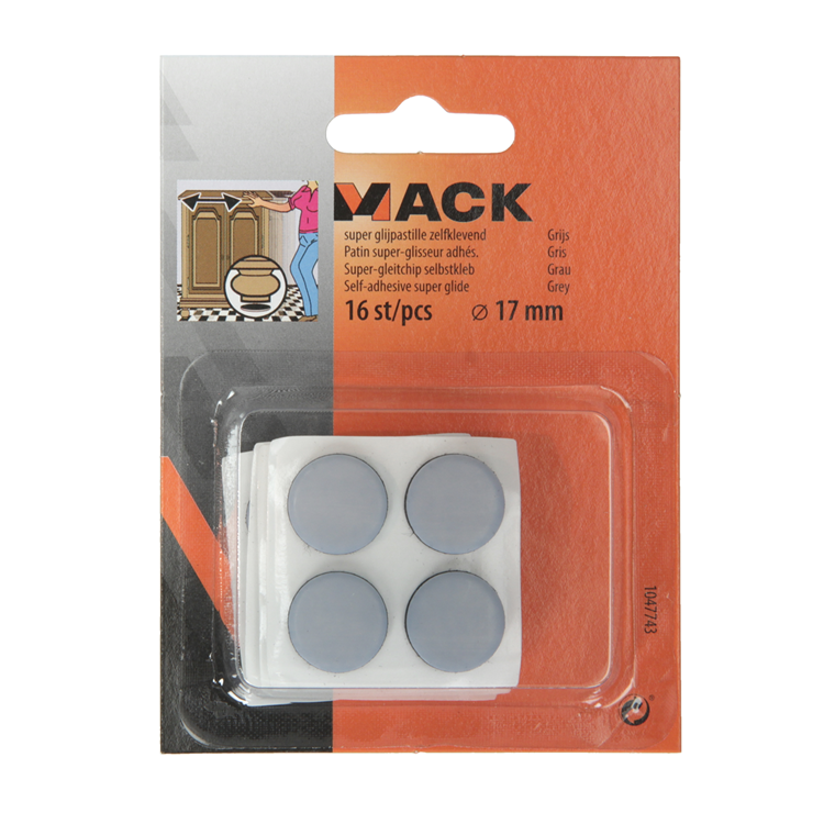 Load image into Gallery viewer, Mack 1047743 - super glijpastille zelfklevendgrijs ø 17 mm 16 st pcs | 12 stuks