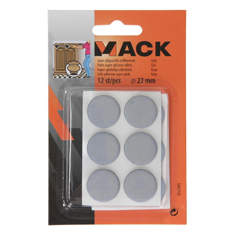 Load image into Gallery viewer, Mack 1047745 - super glijpastille zelfklevendgrijs ø 22 mm 12 st pcs | 12 stuks