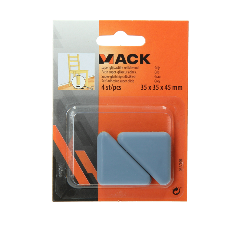 Load image into Gallery viewer, Mack 1047790 - super glijpastille zelfklevendgrijs 35x35x45 mm 4 st pcs | 12 stuks