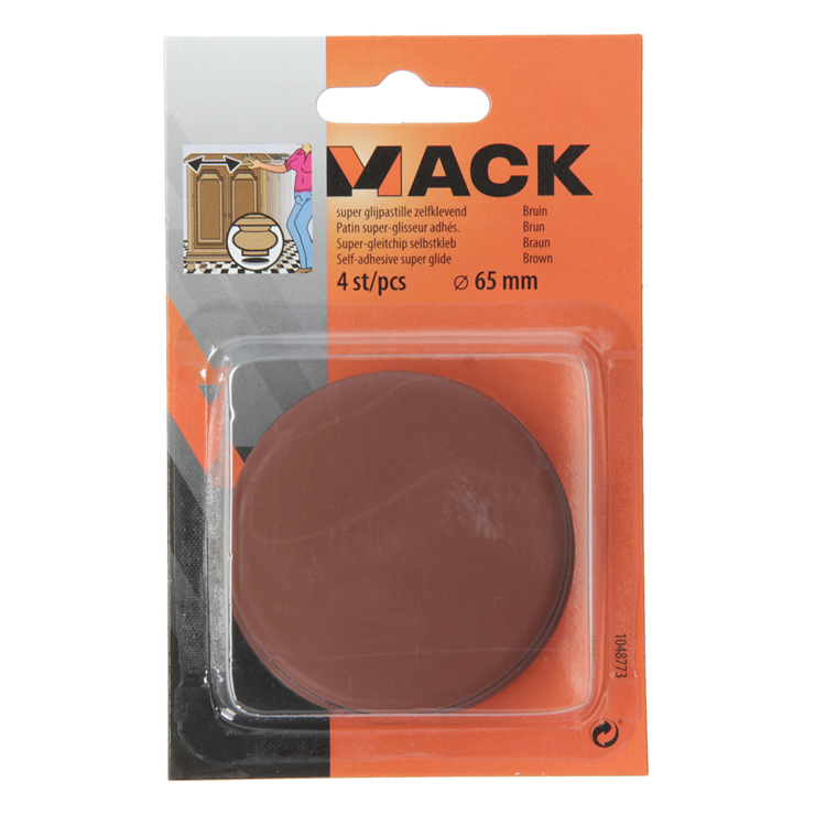 Load image into Gallery viewer, Mack 1048773 - super glijpastille zelfklevendbruin ø 65 mm 4 st pcs | 12 stuks