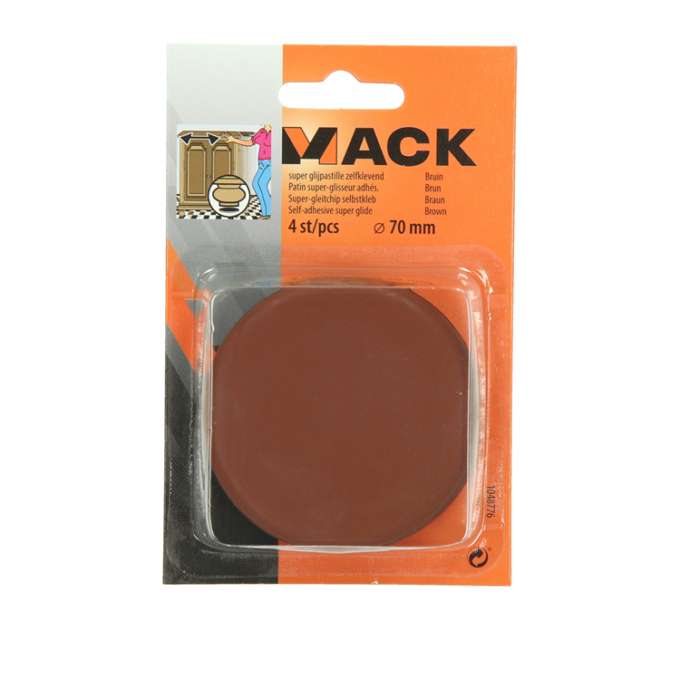 Load image into Gallery viewer, Mack 1048776 - super glijpastille zelfklevendbruin ø 70 mm 4 st pcs | 12 stuks