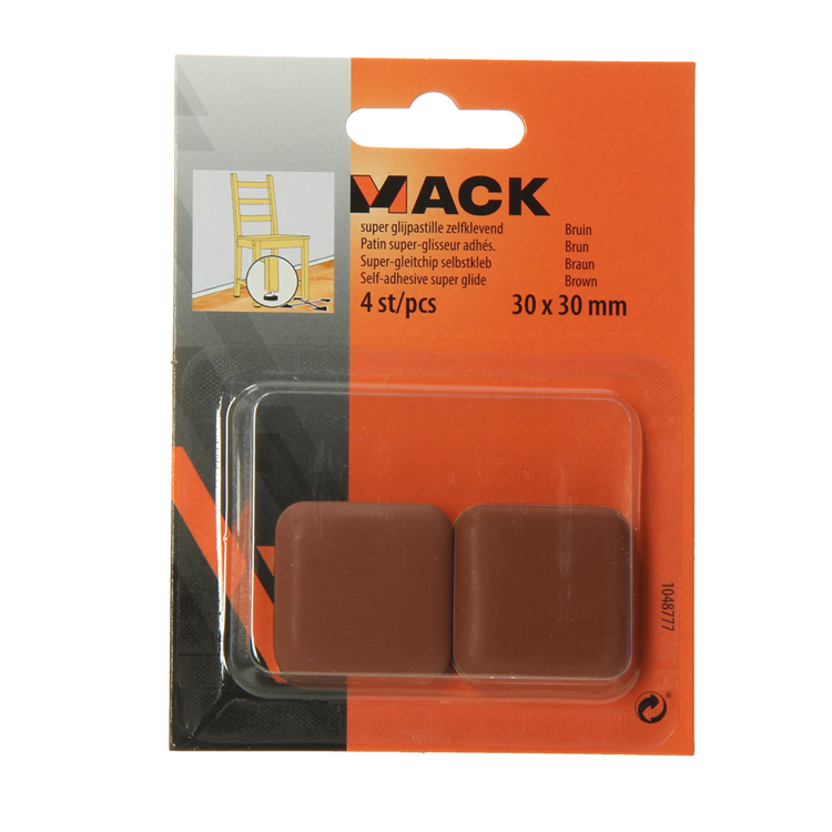 Load image into Gallery viewer, Mack 1048777 - super glijpastille zelfklevendbruin 30 x 30 mm 4 st pcs | 12 stuks