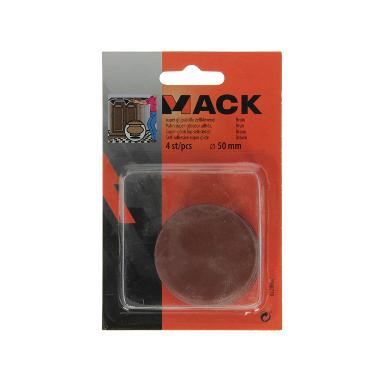 Load image into Gallery viewer, Mack 1048778 - super glijpastille zelfklevendbruin ø 50 mm 4 st pcs | 12 stuks