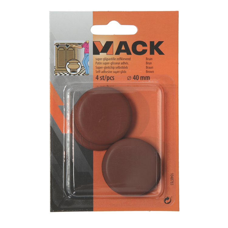 Load image into Gallery viewer, Mack 1048783 - super glijpastille zelfklevendbruin ø 40 mm 4 st pcs | 12 stuks