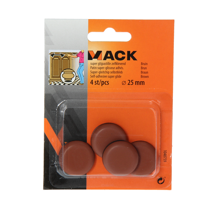 Load image into Gallery viewer, Mack 1048759 - super glijpastille zelfklevendbruin ø 25 mm 4 st pcs | 12 stuks