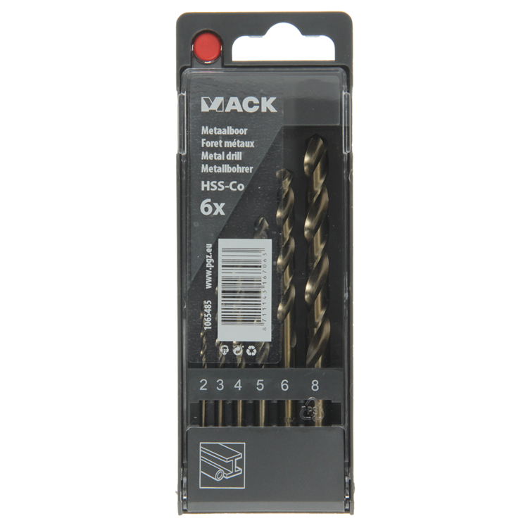 Load image into Gallery viewer, Mack 1065485 - metaalboor hss co5% din 338 set 6-delig 2-8mm | 5 stuks