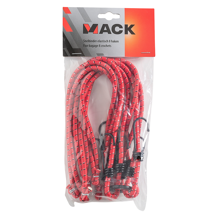 Load image into Gallery viewer, Mack 1006829 - snelbinder elastisch 8 haken rood | 5 stuks