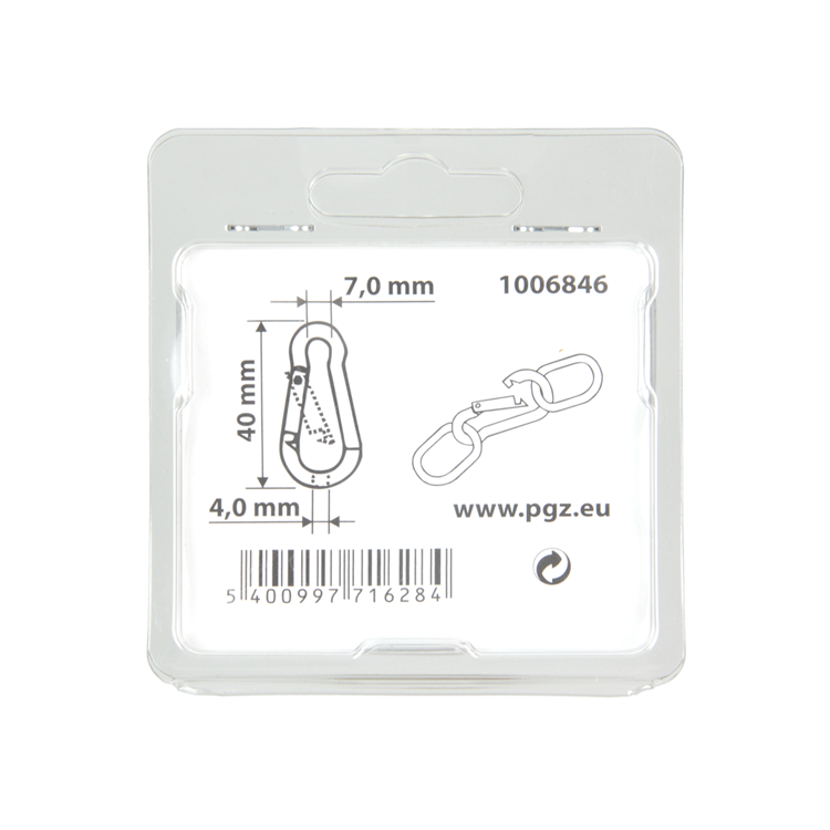 Load image into Gallery viewer, Mack 1006846 - 1 karabijnhaak+veer verzinkt bl 40x4mm | 5 stuks