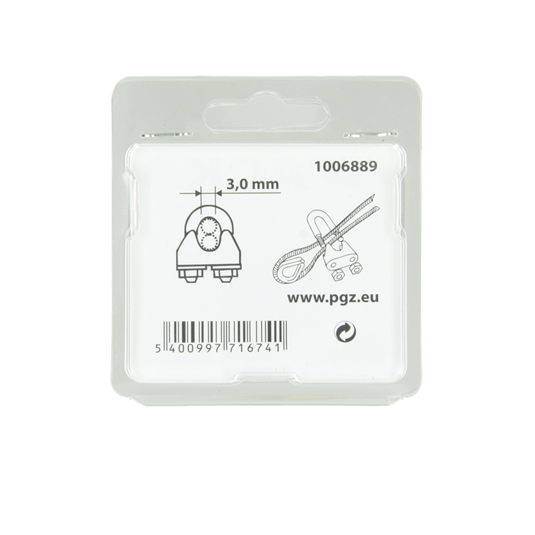 Load image into Gallery viewer, Mack 1006889 - 4 staaldraadklemmen crosby inox 3mm bl | 5 stuks