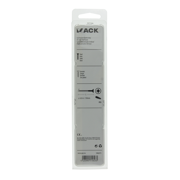 Load image into Gallery viewer, Mack 1006975 - spaanplaatschroef vz kop geelverzinkt 4st 6 x 130mm | 10 stuks