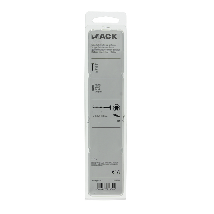 Load image into Gallery viewer, Mack 1006982 - spaanplschrf. vzkop-zelfb geelverzinkt 4st 6 x 140mm | 10 stuks