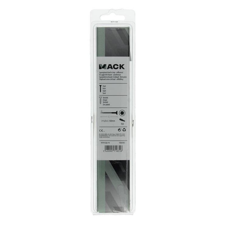Load image into Gallery viewer, Mack 1006983 - spaanplschrf. vzkop-zelfb geelverzinkt 4st 6 x 160mm | 10 stuks