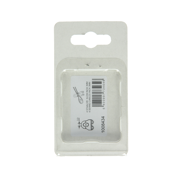 Load image into Gallery viewer, Mack 1008434 - 4 staaldraadklemmen 3mm inox | 10 stuks