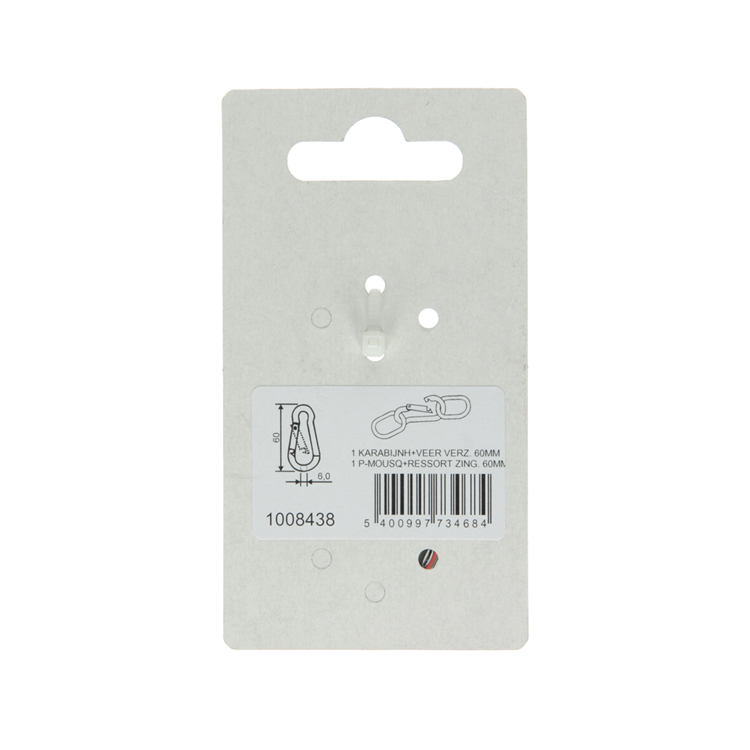 Load image into Gallery viewer, Mack 1008438 - 1 karabijnhaak + veer 6 x 60mm verzinkt | 10 stuks