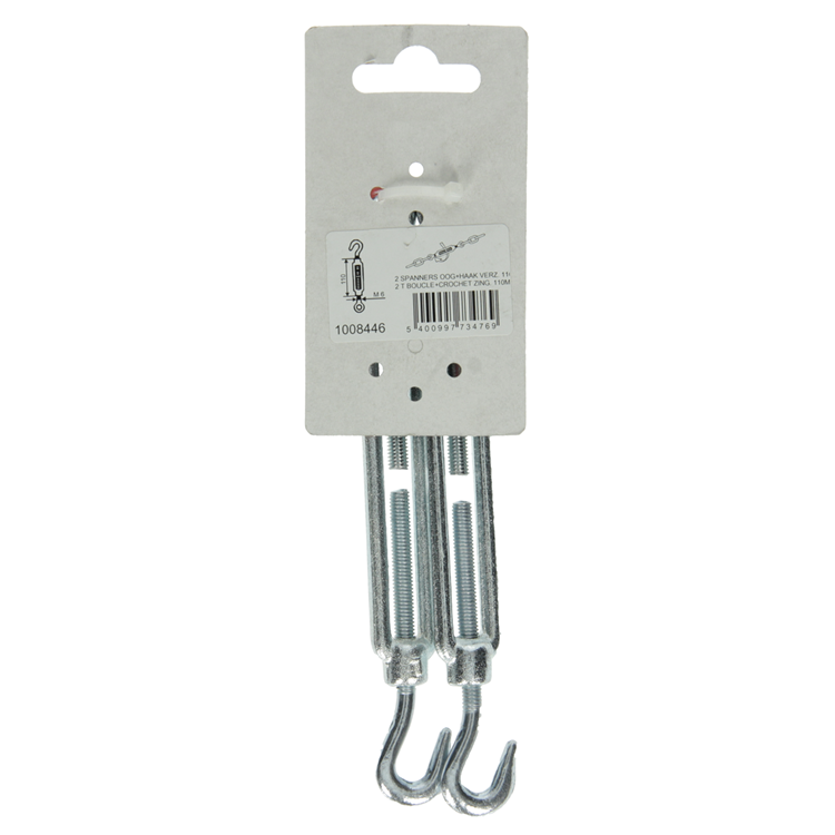 Load image into Gallery viewer, Mack 1008446 - 2 spanners oog + haak m6 x 110mm verzinkt | 10 stuks