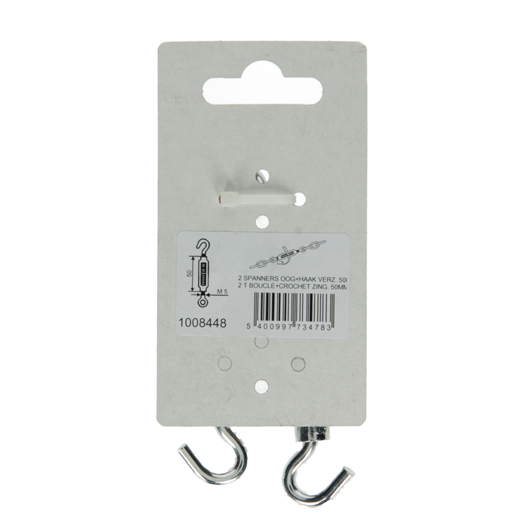Load image into Gallery viewer, Mack 1008448 - 2 spanners oog + haak m5 x 50mm verzinkt | 10 stuks